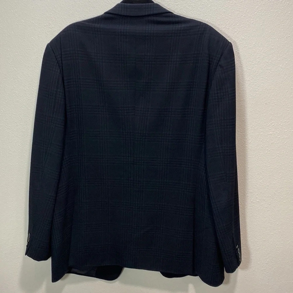 Armani Collezioni for Saks Fifth Avenue blazer‎ jacket plaid grey